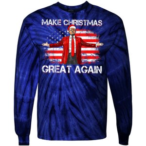 Make Christmas Great Again Santa Funny Trump Xmas Pajamas Tie-Dye Long Sleeve Shirt