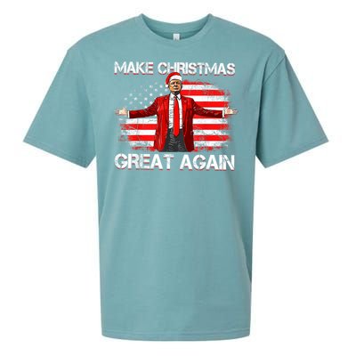 Make Christmas Great Again Santa Funny Trump Xmas Pajamas Sueded Cloud Jersey T-Shirt