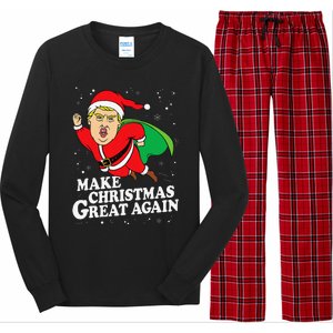 Make Christmas Great Again Ugly Xmas Donald Trump Parody Long Sleeve Pajama Set