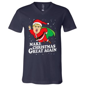 Make Christmas Great Again Ugly Xmas Donald Trump Parody V-Neck T-Shirt