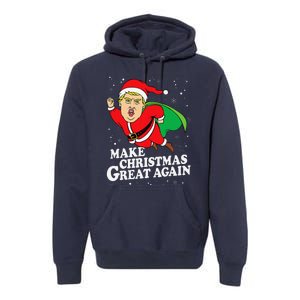 Make Christmas Great Again Ugly Xmas Donald Trump Parody Premium Hoodie