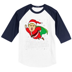 Make Christmas Great Again Ugly Xmas Donald Trump Parody Baseball Sleeve Shirt