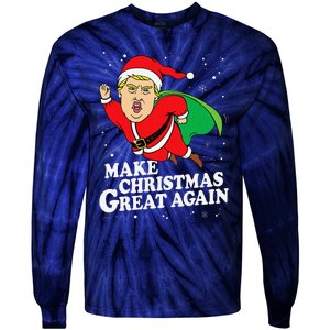 Make Christmas Great Again Ugly Xmas Donald Trump Parody Tie-Dye Long Sleeve Shirt