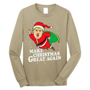 Make Christmas Great Again Ugly Xmas Donald Trump Parody Long Sleeve Shirt