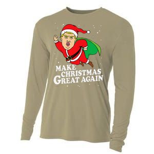 Make Christmas Great Again Ugly Xmas Donald Trump Parody Cooling Performance Long Sleeve Crew