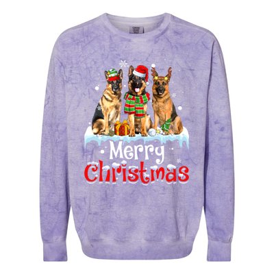 Merry Christmas Ger Shepherd Dog Squad Santa Dog Xmas Meaningful Gift Colorblast Crewneck Sweatshirt