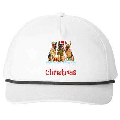 Merry Christmas Ger Shepherd Dog Squad Santa Dog Xmas Meaningful Gift Snapback Five-Panel Rope Hat