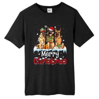 Merry Christmas Ger Shepherd Dog Squad Santa Dog Xmas Meaningful Gift Tall Fusion ChromaSoft Performance T-Shirt