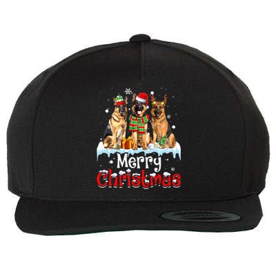 Merry Christmas Ger Shepherd Dog Squad Santa Dog Xmas Meaningful Gift Wool Snapback Cap