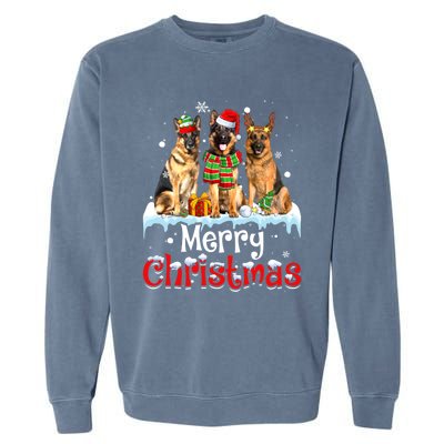 Merry Christmas Ger Shepherd Dog Squad Santa Dog Xmas Meaningful Gift Garment-Dyed Sweatshirt