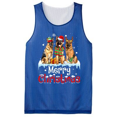 Merry Christmas Ger Shepherd Dog Squad Santa Dog Xmas Meaningful Gift Mesh Reversible Basketball Jersey Tank