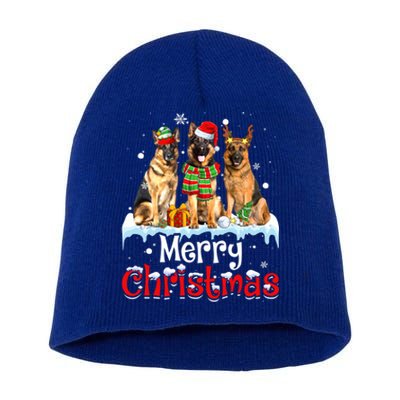 Merry Christmas Ger Shepherd Dog Squad Santa Dog Xmas Meaningful Gift Short Acrylic Beanie