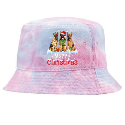 Merry Christmas Ger Shepherd Dog Squad Santa Dog Xmas Meaningful Gift Tie-Dyed Bucket Hat