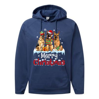 Merry Christmas Ger Shepherd Dog Squad Santa Dog Xmas Meaningful Gift Performance Fleece Hoodie