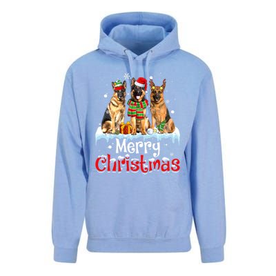 Merry Christmas Ger Shepherd Dog Squad Santa Dog Xmas Meaningful Gift Unisex Surf Hoodie