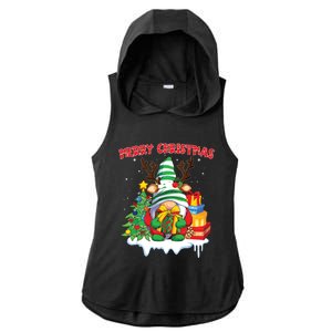 Merry Christmas Gnome Family Christmas Ladies PosiCharge Tri-Blend Wicking Draft Hoodie Tank