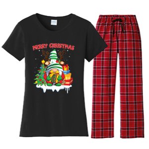 Merry Christmas Gnome Family Christmas Women's Flannel Pajama Set