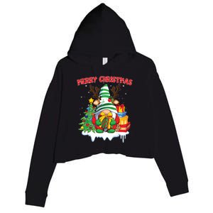 Merry Christmas Gnome Family Christmas Crop Fleece Hoodie