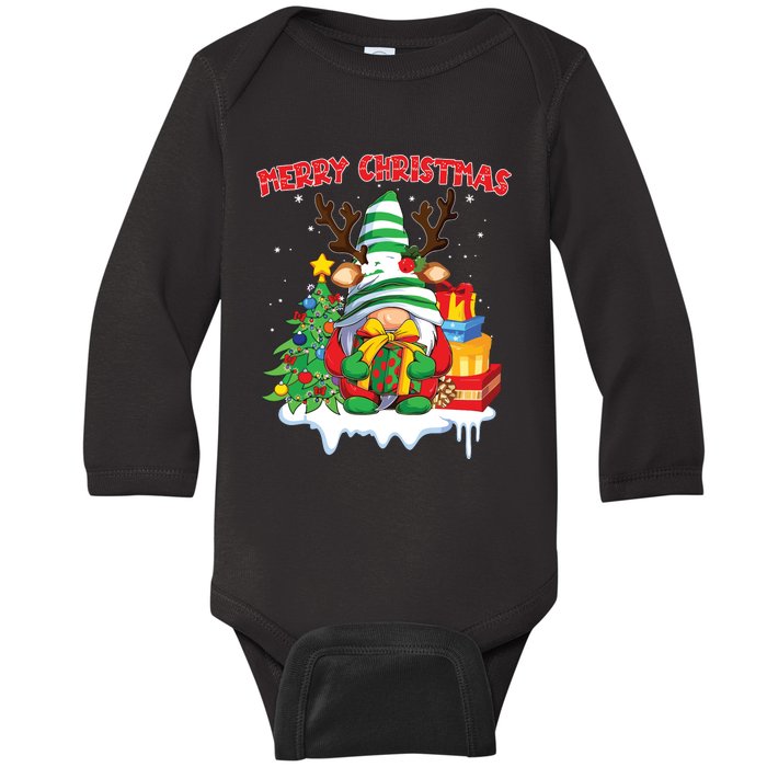 Merry Christmas Gnome Family Christmas Baby Long Sleeve Bodysuit