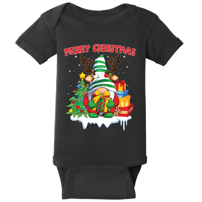 Merry Christmas Gnome Family Christmas Baby Bodysuit