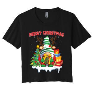 Merry Christmas Gnome Family Christmas Women's Crop Top Tee