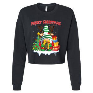 Merry Christmas Gnome Family Christmas Cropped Pullover Crew