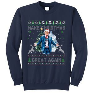 Make Christmas Great Again Ugly Sweaters Funny Trump 47 Xmas Sweatshirt