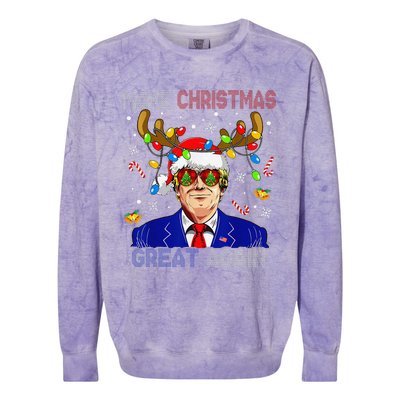 Make Christmas Great Again Funny Trump Ugly Christmas Colorblast Crewneck Sweatshirt