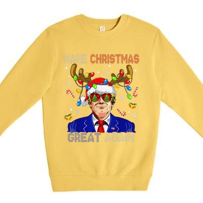 Make Christmas Great Again Funny Trump Ugly Christmas Premium Crewneck Sweatshirt