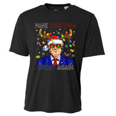 Make Christmas Great Again Funny Trump Ugly Christmas Cooling Performance Crew T-Shirt