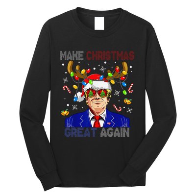 Make Christmas Great Again Funny Trump Ugly Christmas Long Sleeve Shirt