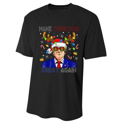 Make Christmas Great Again Funny Trump Ugly Christmas Performance Sprint T-Shirt