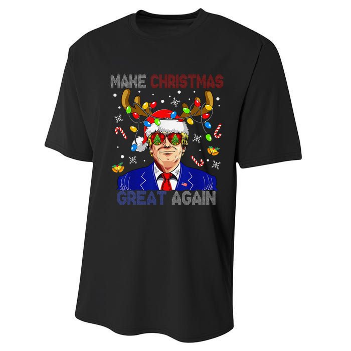 Make Christmas Great Again Funny Trump Ugly Christmas Performance Sprint T-Shirt