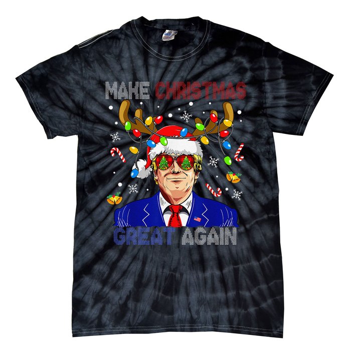 Make Christmas Great Again Funny Trump Ugly Christmas Tie-Dye T-Shirt