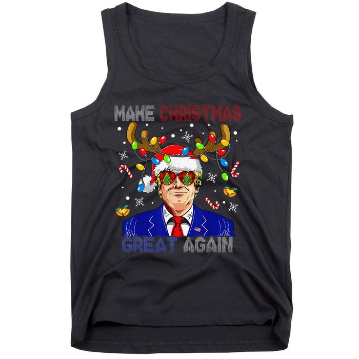 Make Christmas Great Again Funny Trump Ugly Christmas Tank Top