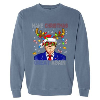 Make Christmas Great Again Funny Trump Ugly Christmas Garment-Dyed Sweatshirt