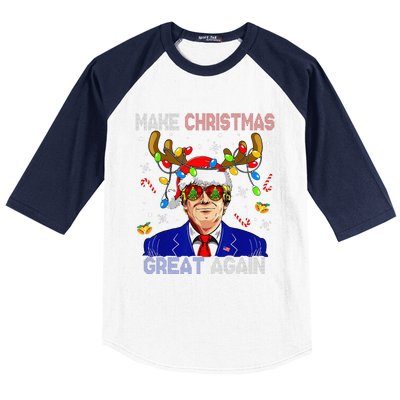 Make Christmas Great Again Funny Trump Ugly Christmas Baseball Sleeve Shirt