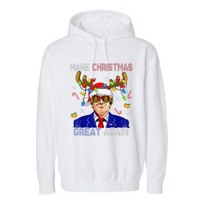 Make Christmas Great Again Funny Trump Ugly Christmas Garment-Dyed Fleece Hoodie