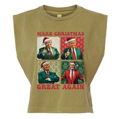 Make Christmas Great Again Funny Santa Trump 2024 Xmas Garment-Dyed Women's Muscle Tee