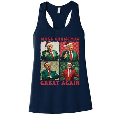 Make Christmas Great Again Funny Santa Trump 2024 Xmas Women's Racerback Tank