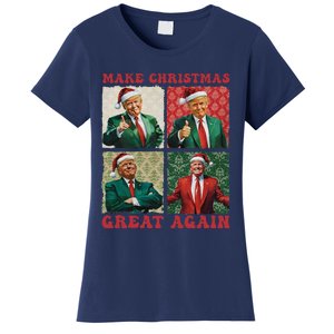 Make Christmas Great Again Funny Santa Trump 2024 Xmas Women's T-Shirt