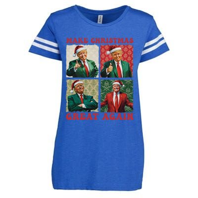 Make Christmas Great Again Funny Santa Trump 2024 Xmas Enza Ladies Jersey Football T-Shirt