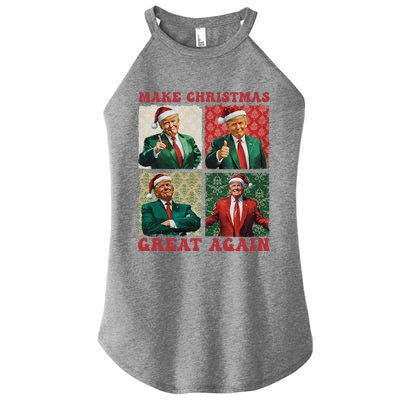 Make Christmas Great Again Funny Santa Trump 2024 Xmas Women's Perfect Tri Rocker Tank