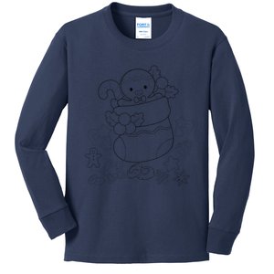 Merry Christmas Gingerbread Man Candy Xmas Diy Coloring Kids Long Sleeve Shirt