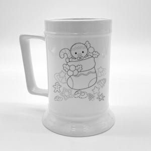 Merry Christmas Gingerbread Man Candy Xmas Diy Coloring Beer Stein