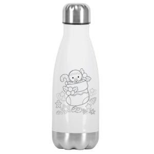 Merry Christmas Gingerbread Man Candy Xmas Diy Coloring Stainless Steel Insulated Water Bottle