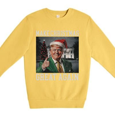 Make Christmas Great Again Funny Santa Trump 2024 Xmas Premium Crewneck Sweatshirt