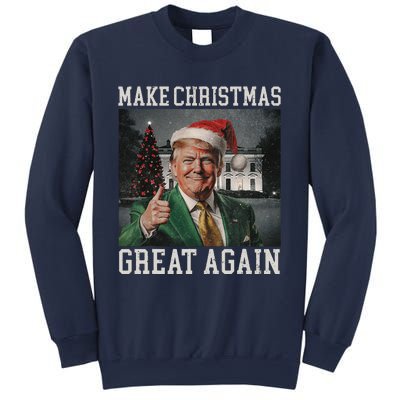 Make Christmas Great Again Funny Santa Trump 2024 Xmas Sweatshirt