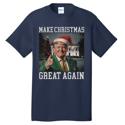 Make Christmas Great Again Funny Santa Trump 2024 Xmas Tall T-Shirt