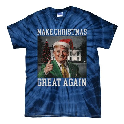 Make Christmas Great Again Funny Santa Trump 2024 Xmas Tie-Dye T-Shirt